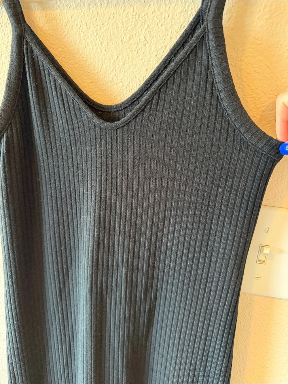 Abercrombie & Fitch Black Ribbed Maxi Dress